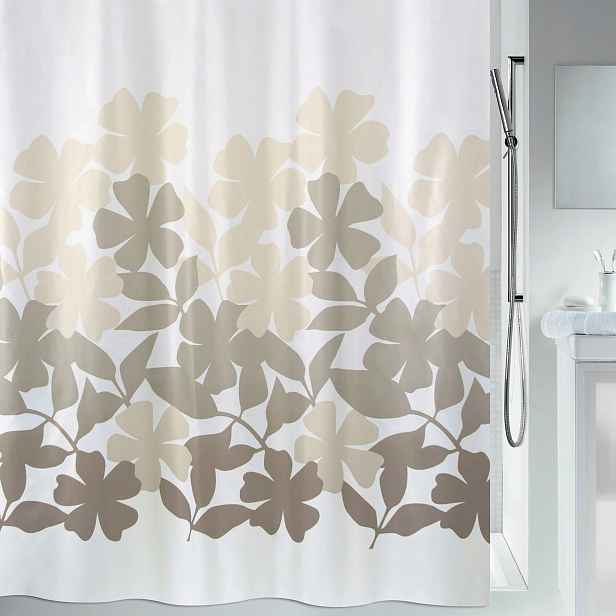 Spirella sprchový závěs Fleury, motiv květin, bílý, 180 x 200 cm, polyester
