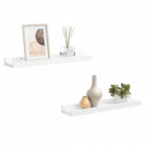 vidaXL Poličky na zarámované obrázky 2 ks bílé 40 x 9 x 3 cm MDF