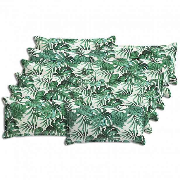 vidaXL Povlak na polštář 12 ks HOUTEN Vzor listů 40 x 80 cm Polyester