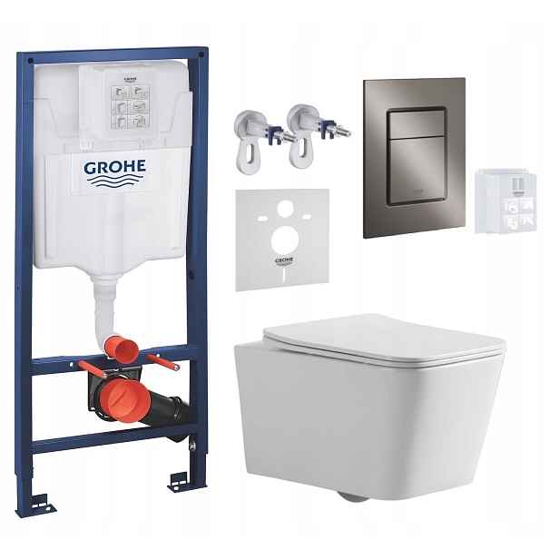 Wc stojan Grohe Rapid Sl s mísou Imprese Tornado a grafit tlačítkem