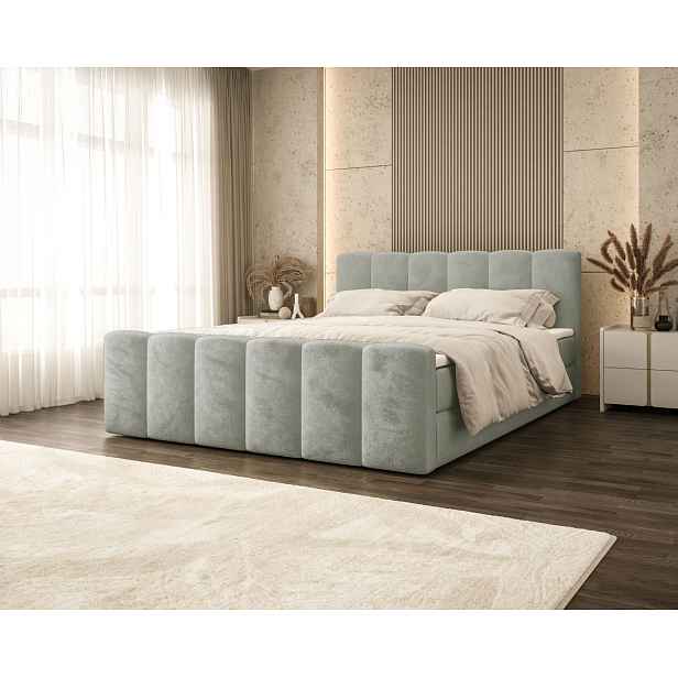 Čalouněná manželská postel 160x200 DADNIA - šedomodrá