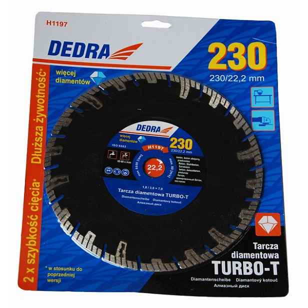 Diamantový kotouč Turbo-T pro řezání 230 mm Dedra