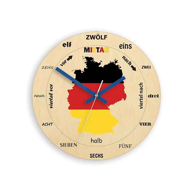 ModernClock Nástěnné hodiny Germany hnědé