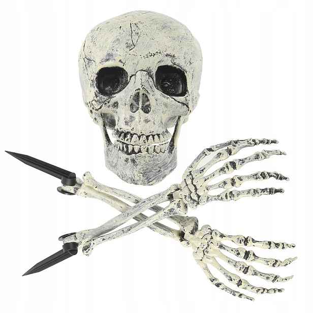 Realistická, Zaživa Pohřbená, Strašidelná Halloweenská Dekorace S Lebkou