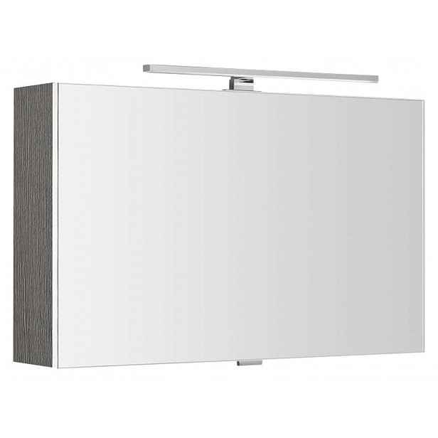 Sapho Cloe - Zrcadlová skříňka s LED osvětlením 80x50x18 cm, dub stříbrný CE080-0011