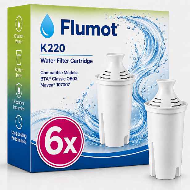 TEMU Balení 6 kazet vodního filtru, kompatibilní s džbány a dávkovači, Classic OB03, Mavea 107007, 35557 většina filtračních džbánů, zlepšuje chuť