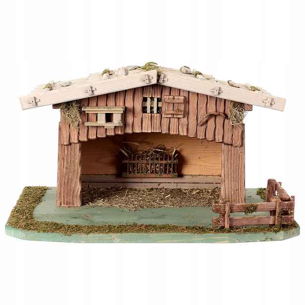 Vánoční Betlém *stajenka* 52x43x29 Cm – pro postavy o výšce 11-13 cm