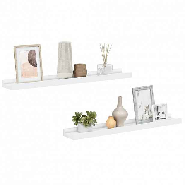 vidaXL Poličky na zarámované obrázky 2 ks bílé 60 x 9 x 3 cm MDF
