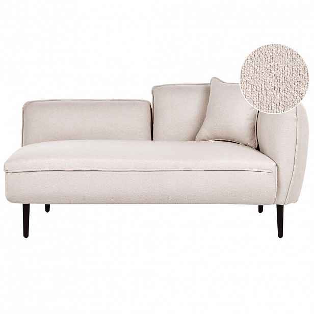 Beliani ČALOUNĚNÉ LEHÁTKO CHAISE LONGUE Bouclé světle béžové pravostranné Chevannes