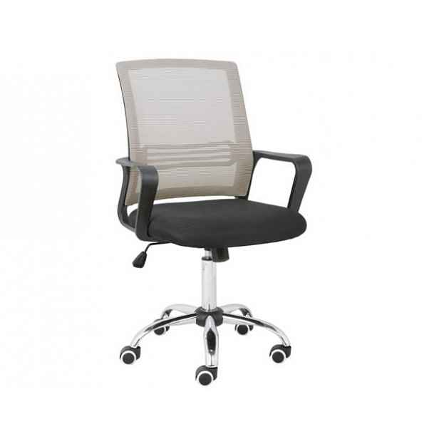 Kancelářská židle, síťovina šedohnědá taupe / látka černá, APOLO - 60,5x54x87-95 cm
