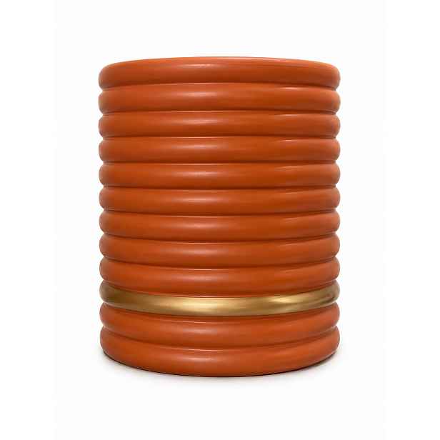 Luxusní květináč Riverdale 37 cm Terracotta Zlatý akcent Premium Loft