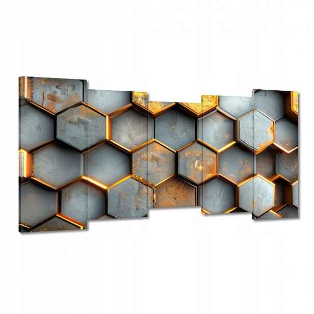 Obrazy 150x80 Zlaté hexagonální dlaždice