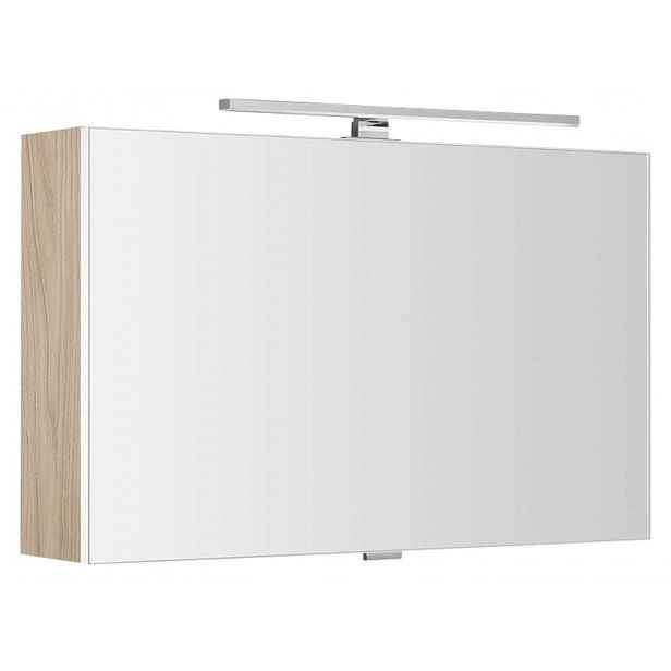 Sapho Cloe - Zrcadlová skříňka s LED osvětlením 80x50x18 cm, jilm bardini CE080-0013