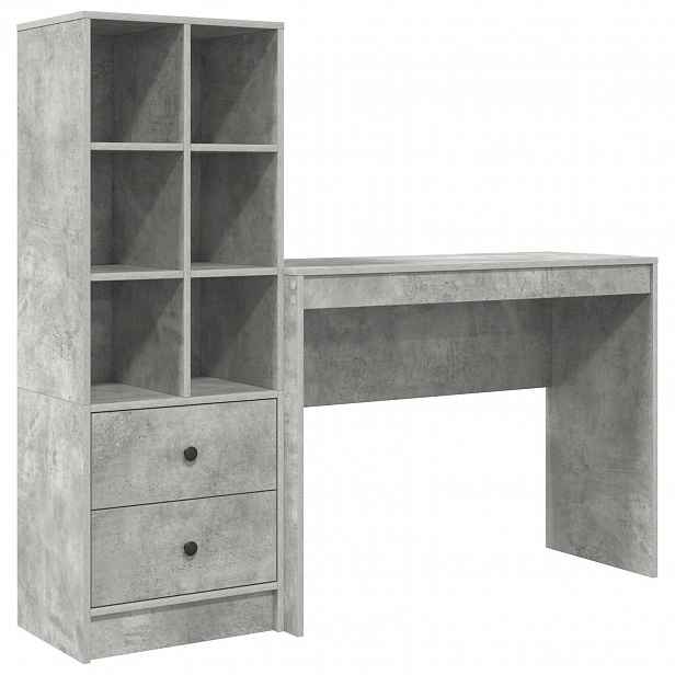 vidaXL Stůl Betonově šedá 145,5 x 40 x 127 cm 2 ks