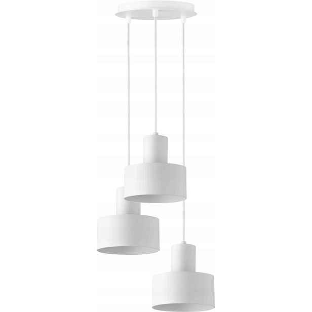 Závěsná lampa Rif E27 15W, bílá, trojitá, minimalistická, Sigma Lighting