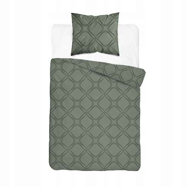 Povlečení 140x200 zelené s geometrickým ornamentem Home Satin