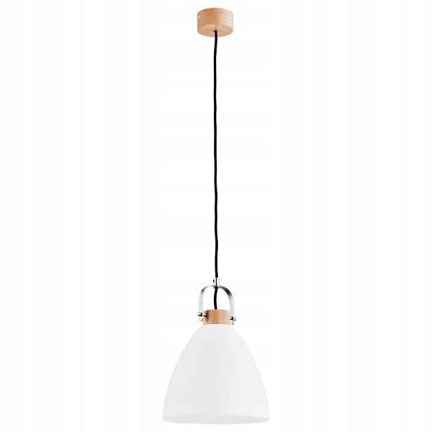 Závěsná lampa dřevěná, přírodní bílá, stínidlo nad stůl, ostrov Alfa