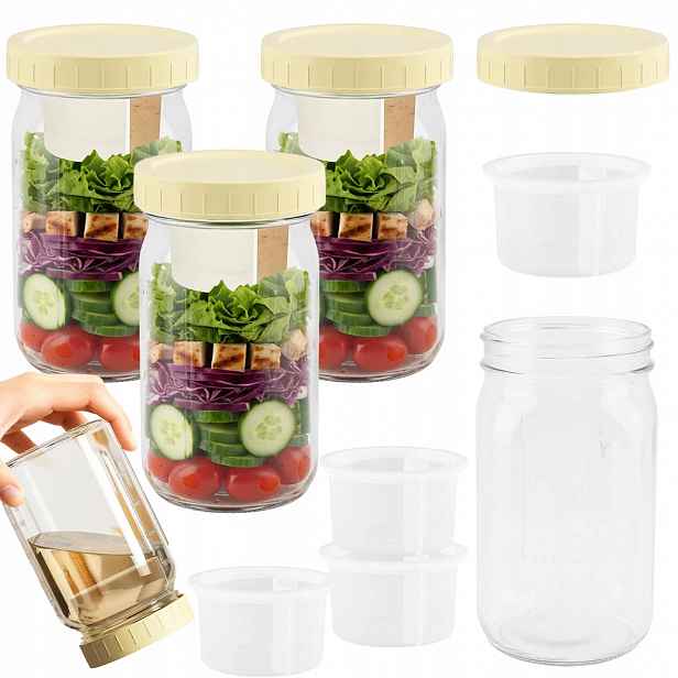 4X Sklenice 32OZ Skleněná Zavařovací Sklenice Na Zavařeniny Šťáva Povidla Houby Med Vzduchotěsný