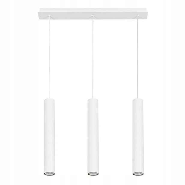 Bílá závěsná lampa Eye III je moderní nad stůl v kuchyni Nowodvorski