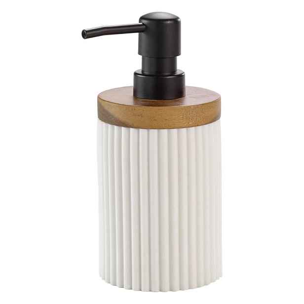 Bílý dávkovač mýdla z polyresinu 350 ml Niagara – douceur d'intérieur