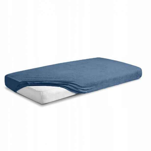 Froté Prostěradlo s gumou 150/160x190/200 Premium Šedomodré