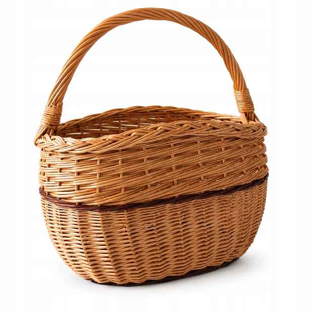 Proutěný Nákupní Koš Na Houby, Dárkový, Oválný, 41 CM Karpatio