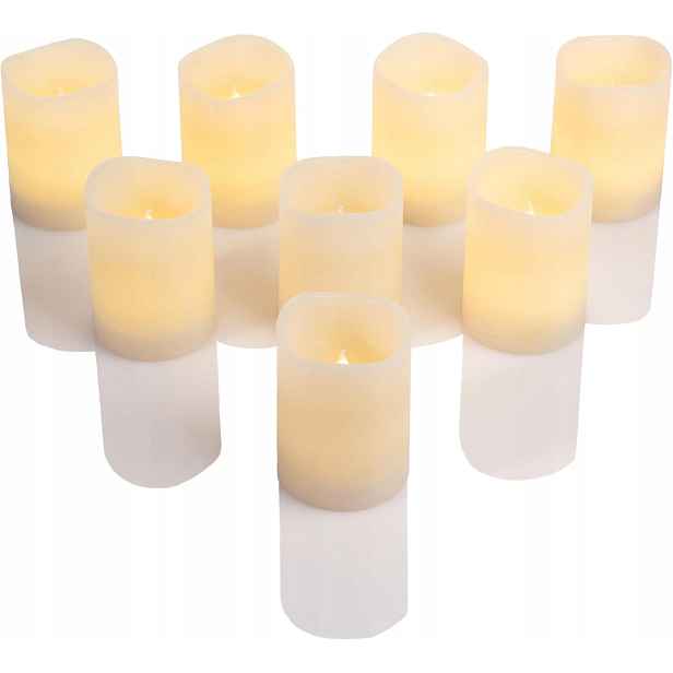 Set Led svíček z vosku, náplň do hřbitovních svíček, 8 kusů, blikající plamen, svíčky