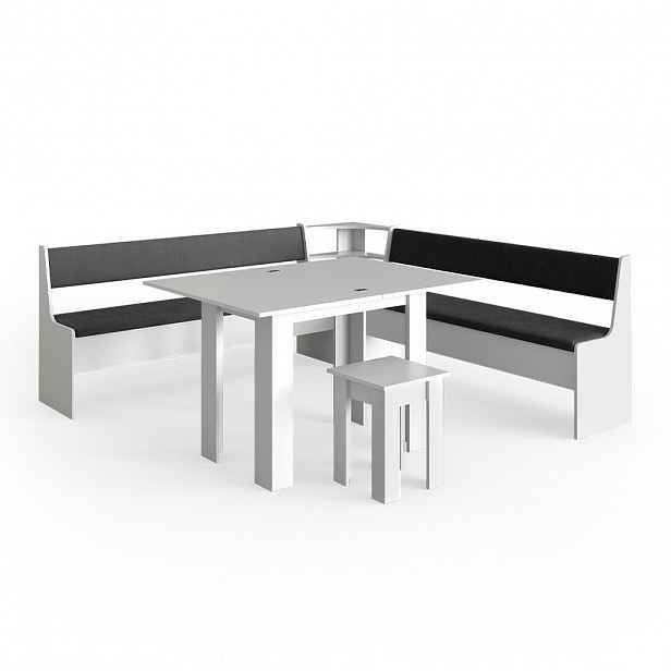 Vicco ROHOVÁ LAVICE Roman Bílá 210 x 210 cm se stolkem