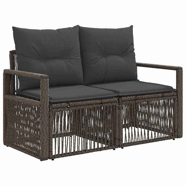 vidaXL Zahradní sofa 2-Počet míst Šedá polyratan