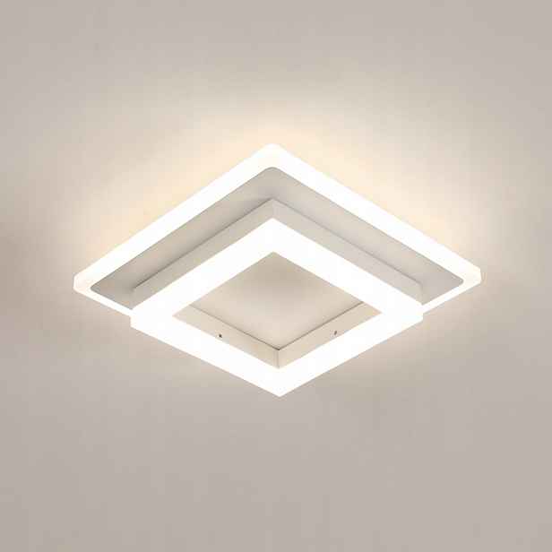 Led stropní svítidlo, čtvercový plafon, bílé, moderní, do obývacího pokoje, 24W, 4500K