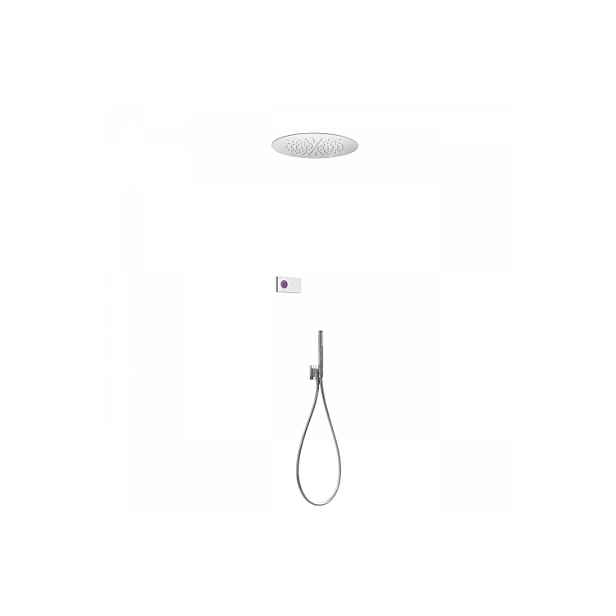 Tres SHOWER TECHNOLOGY 09286557 Termostatický podomítkový elektronický sprchový set - lesklý chrom