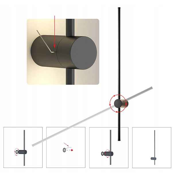1 Ks Led Nástěnné Svítidlo Nástěnná Lampa Otočná O 360° 3000K Teplá 1KS