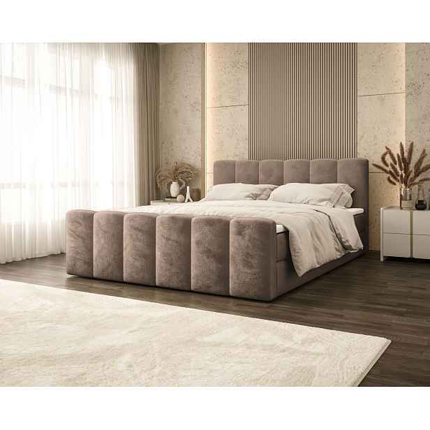 Čalouněná manželská postel 180x200 DADNIA - hnědá