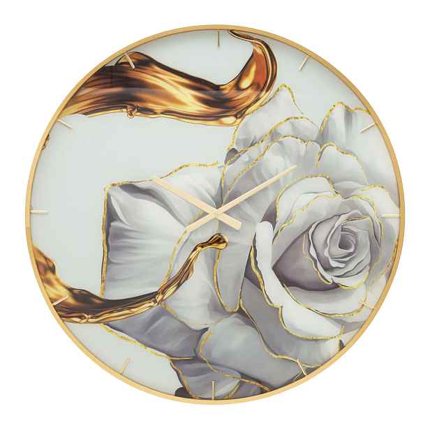 Mauro Ferretti Nástěnné hodiny Glass Rose 80 cm vícebarevné/zlaté