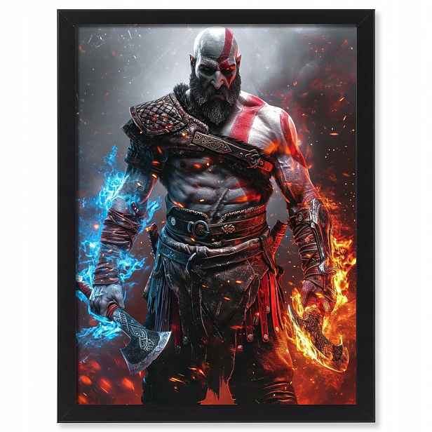 Obraz na zeď God of War Kratos hra PS5 Gow 70x50 cm