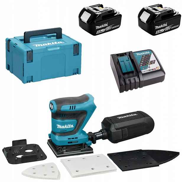 Oscilační bruska Makita DBO480RTJ Lxt 18V 2x5Ah 112x102 mm kufr