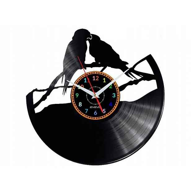 Papoušci Dárek Originální dekorace do domu Hodiny z vinylové desky