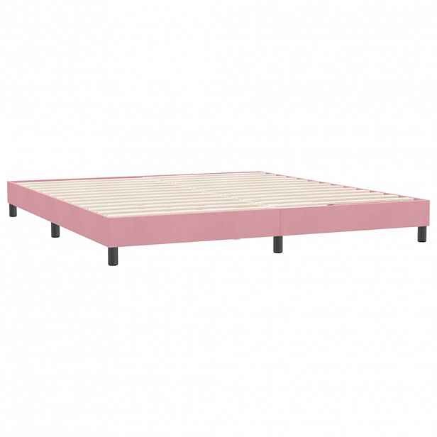 vidaXL Rám postele bez matrací růžová 180x210 cm samet