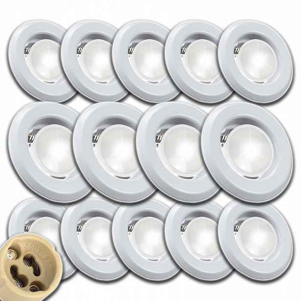 14x Stropní Svítidlo Halogen Led Lampa 1,5W Neutrální Očko Bílá