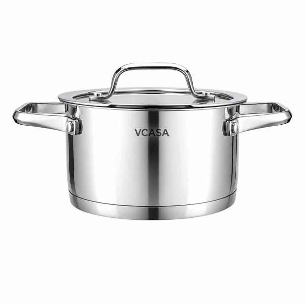 Hrnec Vcasa Amara 16 cm 1,8 l s víkem na cedění Nerezová Ocel 304
