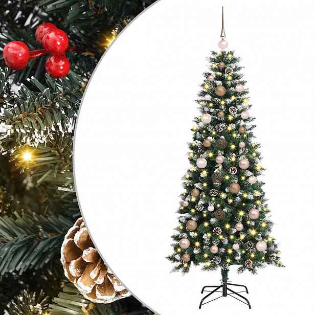 vidaXL Umělý vánoční stromeček Zelená 150 cm PVC, plast a ocel