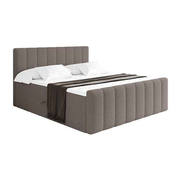 ALTDECOR KONTINENTÁLNÍ POSTEL s matrací H4 - OTTA-Z - 140x200 cm Hnědá
