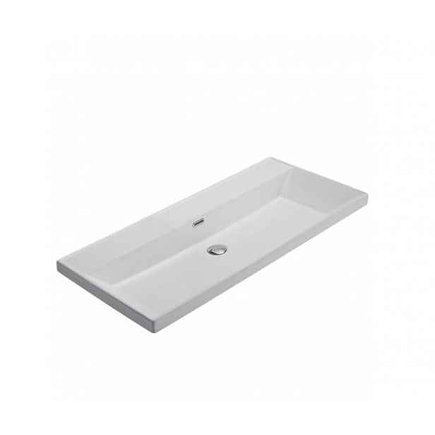 Nábytkové umyvadlo SAT B-Way 101x46,5 cm bílá matná, otvor pro baterii uprostřed SATBW10046WM