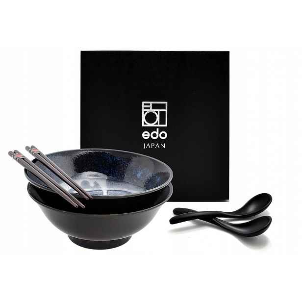 Sada 2 misek s lžícemi a paličkami Ramen Izayoi 22 cm 1100
