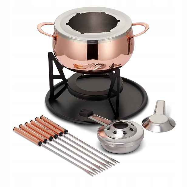 sada na fondue ocelové růžové zlato sada 10 ks měděná barva