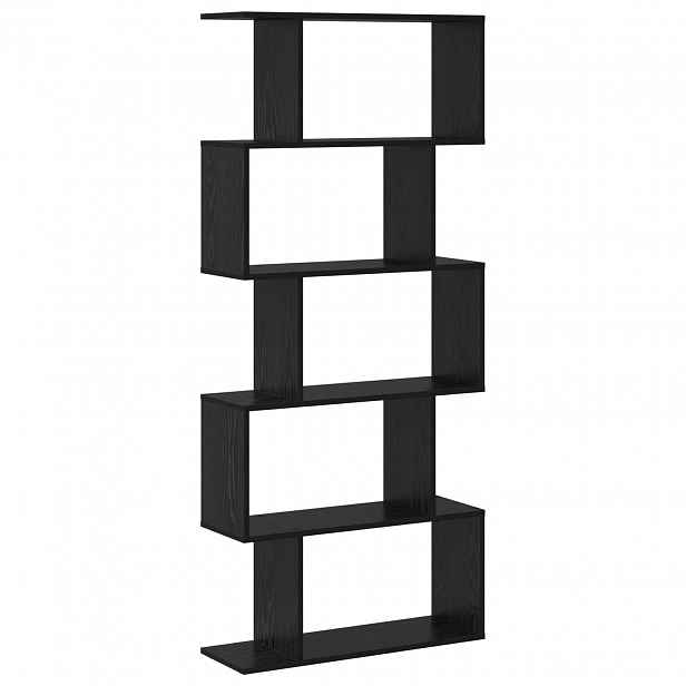 vidaXL Knihovna 5 úrovní 70 x 24 x 161 cm Kompozitní dřevo Černý dub