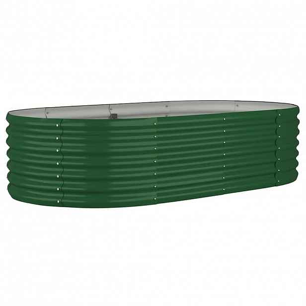 vidaXL Vyvýšený záhon pozinkovaná ocel 152x80x36 cm zelený