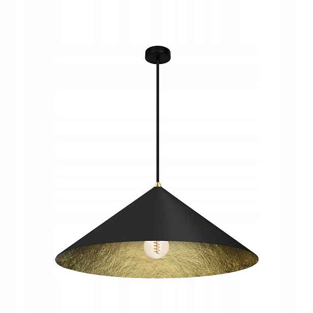 Závěsná lampa Fuji Černá Zlatá Kompozit 1xE27 50x120cm Stropní Svítidlo Dům