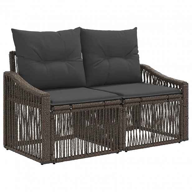 vidaXL Zahradní sofa 2-Počet míst Šedá polyratan
