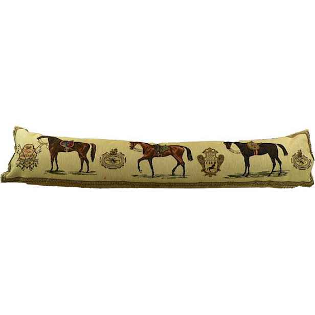 Béžový gobelinový dlouhý polštář s koňmi Horses - 90*15*20cm Mars & More